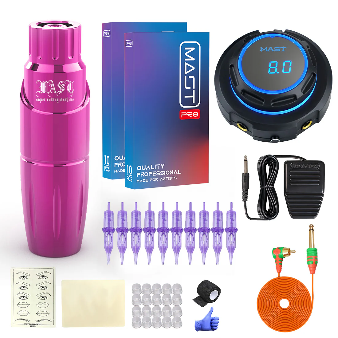 Mast Tour Tattoo-Maschinen-Set mit Tour Pen Rotationsmaschine und Halo Netzteil