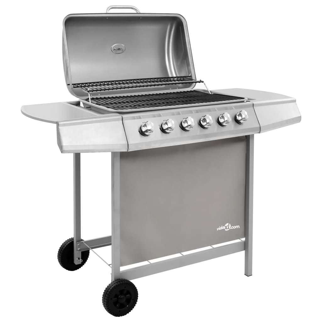 Vidaxl 6-Brenner-Gasgrill, Silber