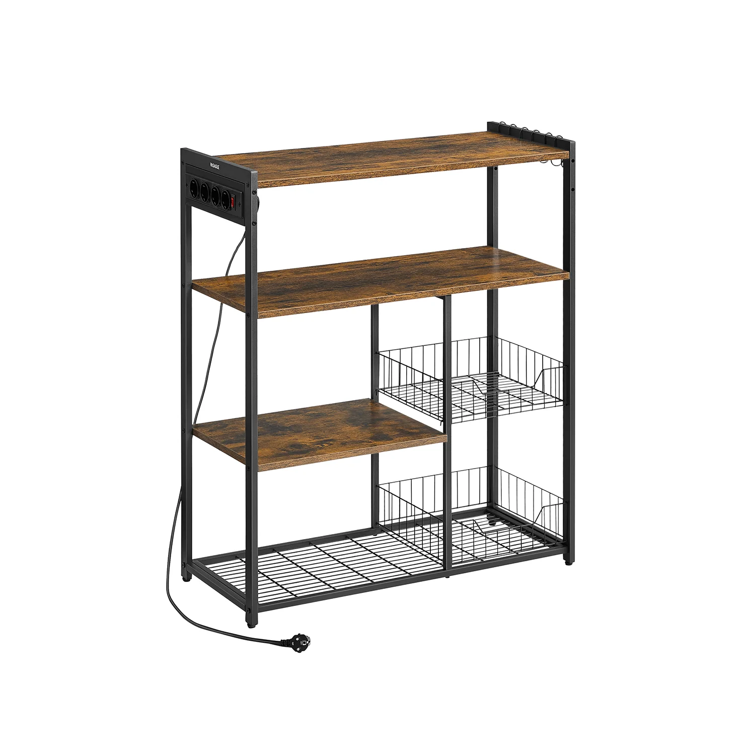 Küchenregal mit 2 Drahtkörben