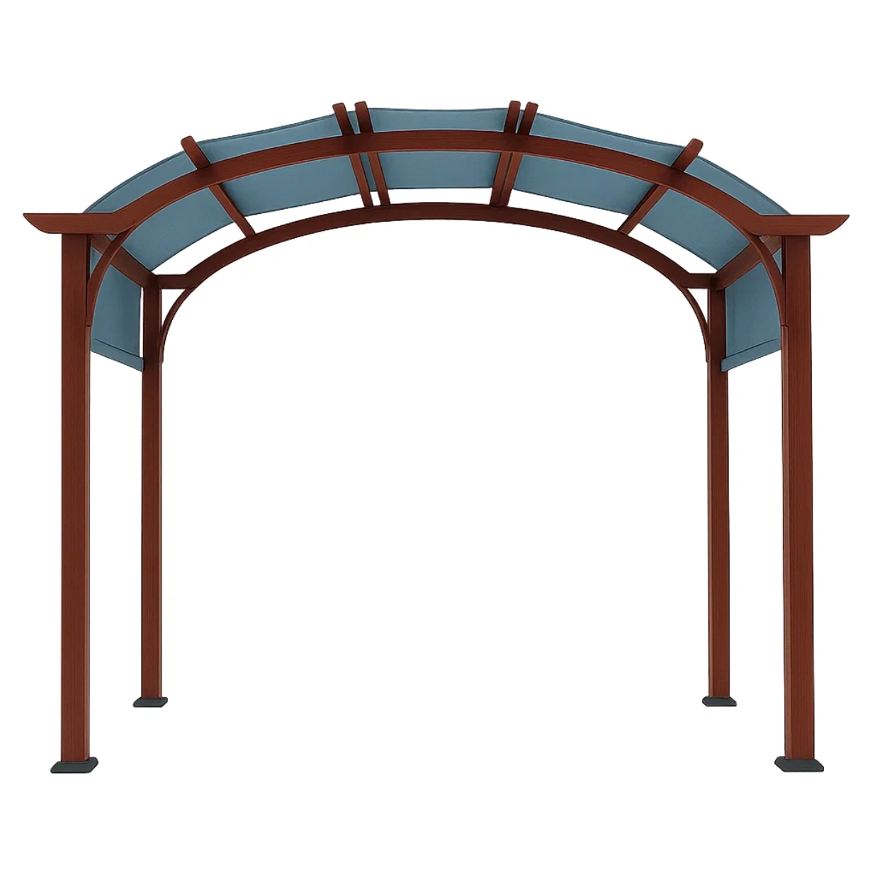 Kiosque et tonnelle en bois arqué, marron, avec toit incurvé en polycarbonate, autoportant, 300 x 180 x 220 cm, pour jardin. - bGO8SJOFCIb7