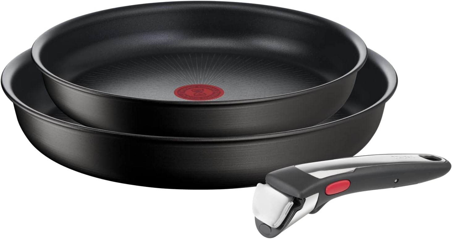 Tefal Ingenio Unlimited On – 3er-Set Töpfe (16/18/20 cm) + abnehmbarer Griff | Induktionsgeeignet, antihaftbeschichtet, mit Titanbeschichtung, Thermo-Signal, PFOA-frei, spülmaschinen- und ofenfest