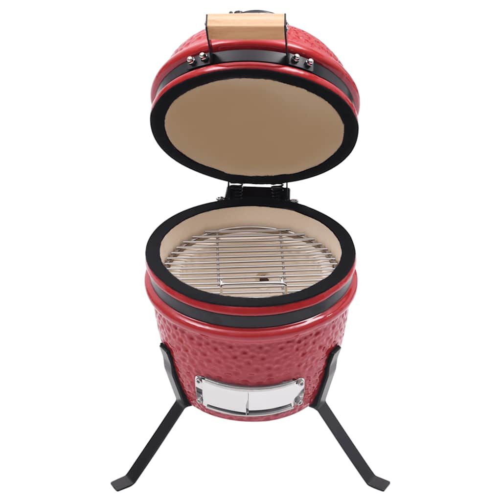 2-in-1-Keramik-Kamado-Grill, rot, 56 cm, Vidaxl