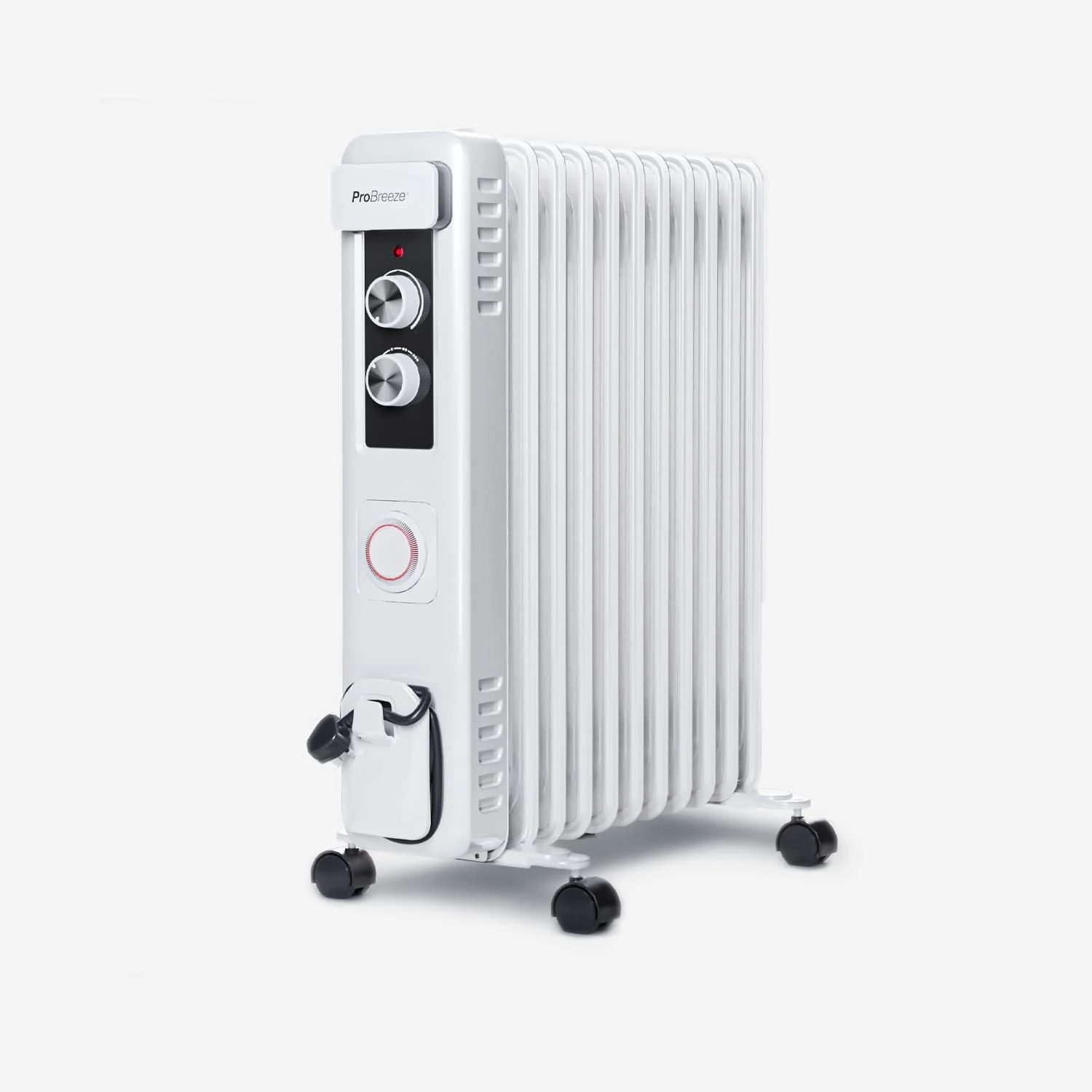 Ölradiator 2025, 2500 W, 11 Lamellen, mit Thermostatregelung – Weiß
