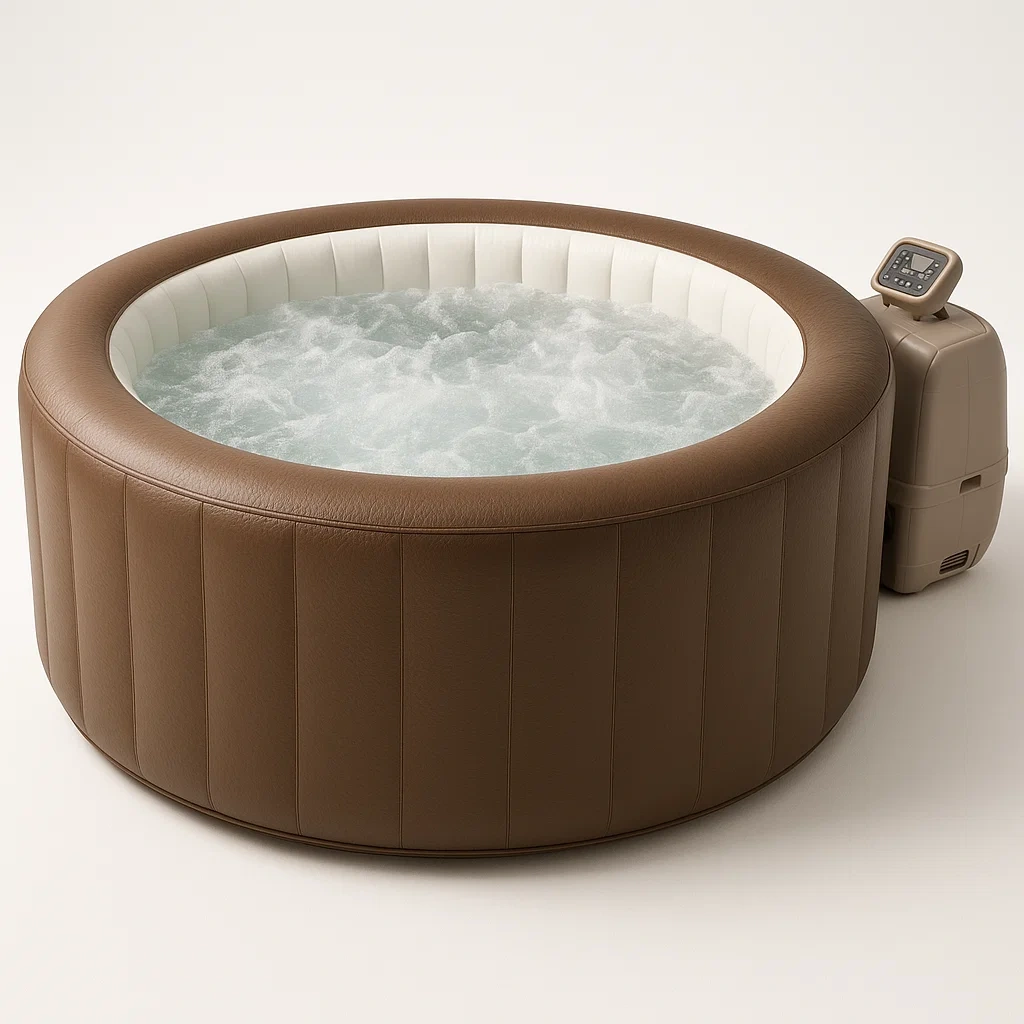 Aufblasbarer Whirlpool 178x178x70 cm, 4 Sitze, braun/weiß, quadratische Form uUAIFgX356Bg