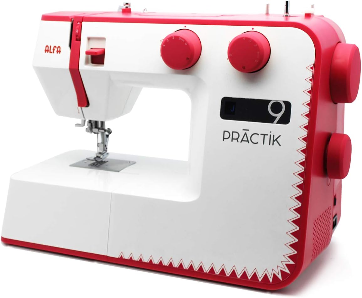Alfa Practik 9 Nähmaschine, 34 Stiche, LED-Licht, Metallgehäuse