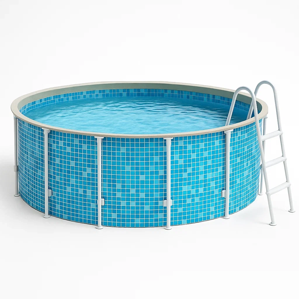 Piscine tubulaire ronde 298x96 cm bleue avec filtre et échelle oIEpOQV253bJ
