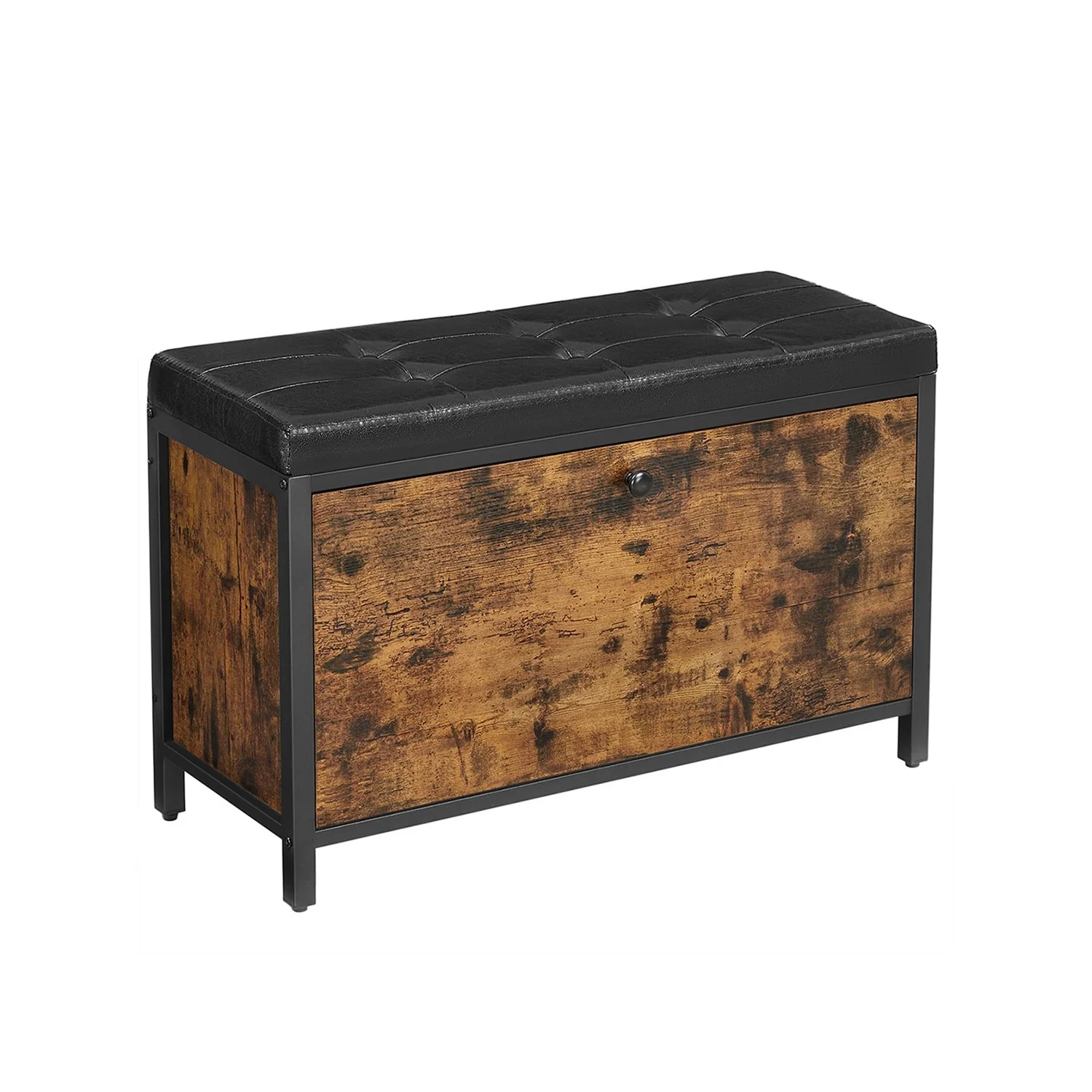 Rustikale Schuhbank in Braun und Schwarz