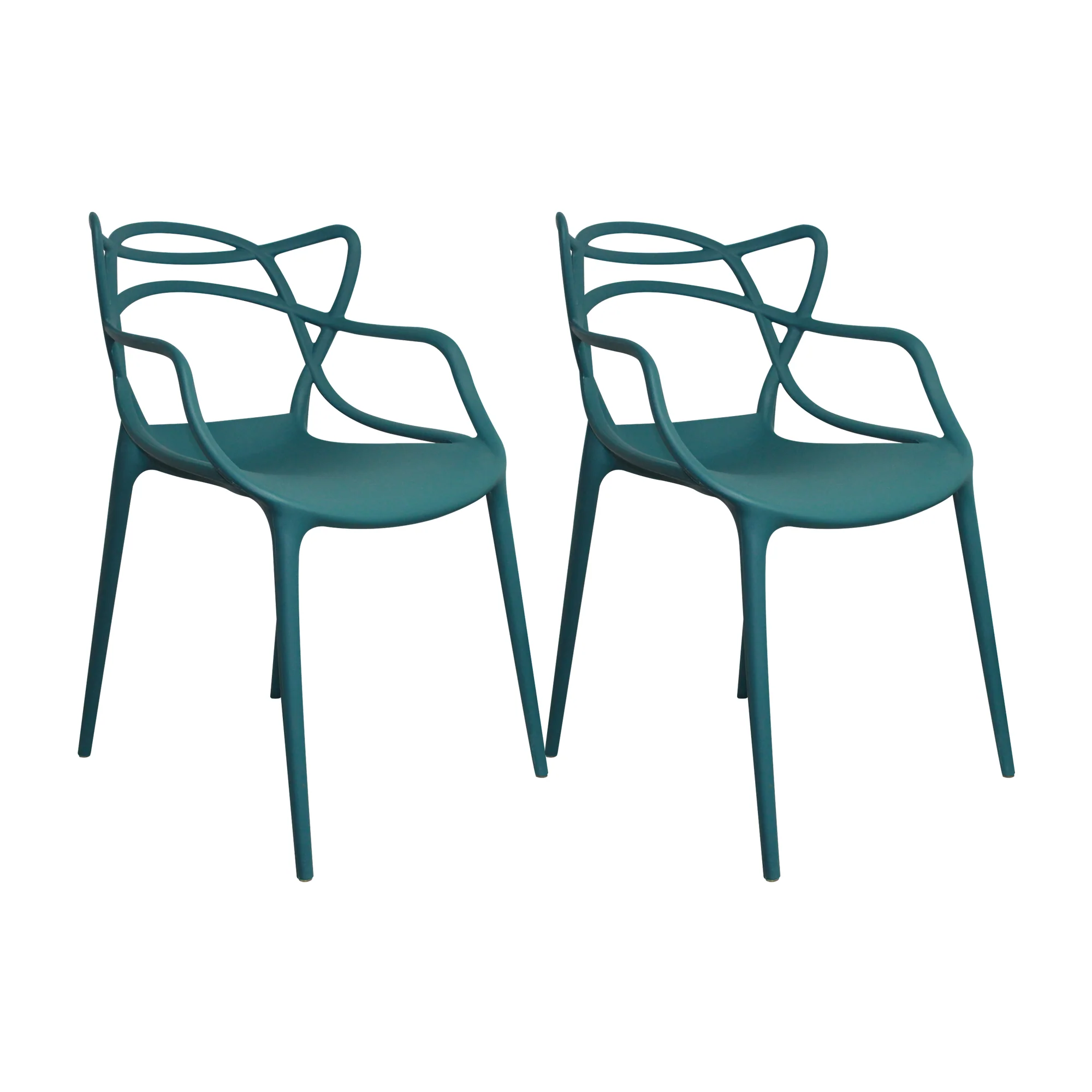 2025 Kit X 2 Solna Gartenstühle 54 cm Europäisches Petrolblau mit Armlehnen