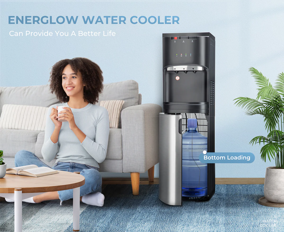 EUHOMY Wasserspender mit Bodenbefüllung (Modelljahr 2025) für 3- oder 5-Gallonen-Flaschen