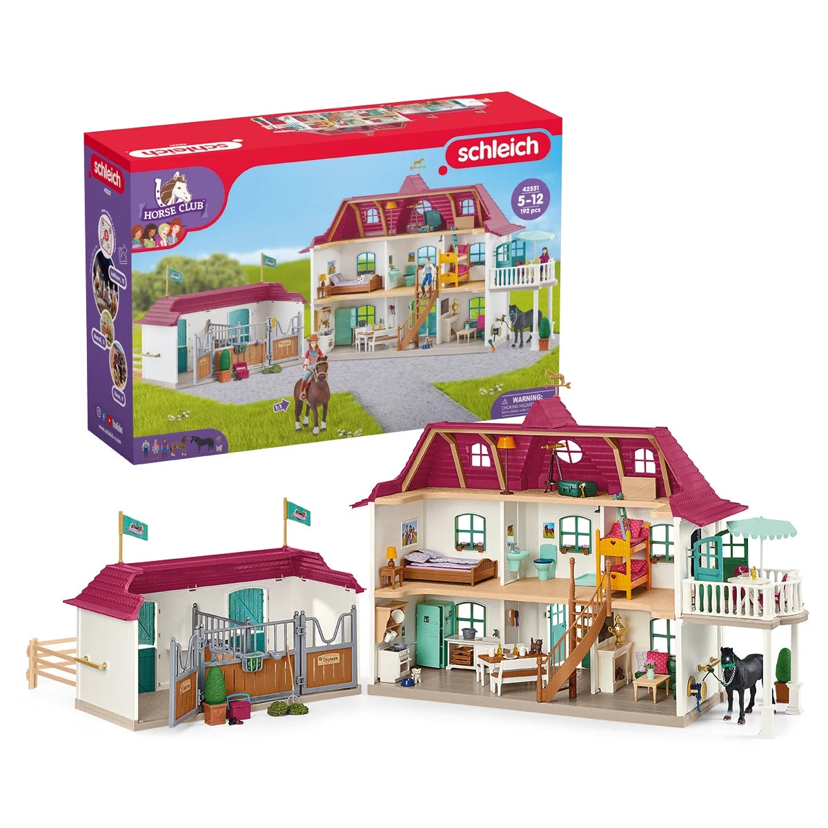 Schleich – Horse Club 2025: Landhaus und Stall am See mit Zubehör. 192 Teile.