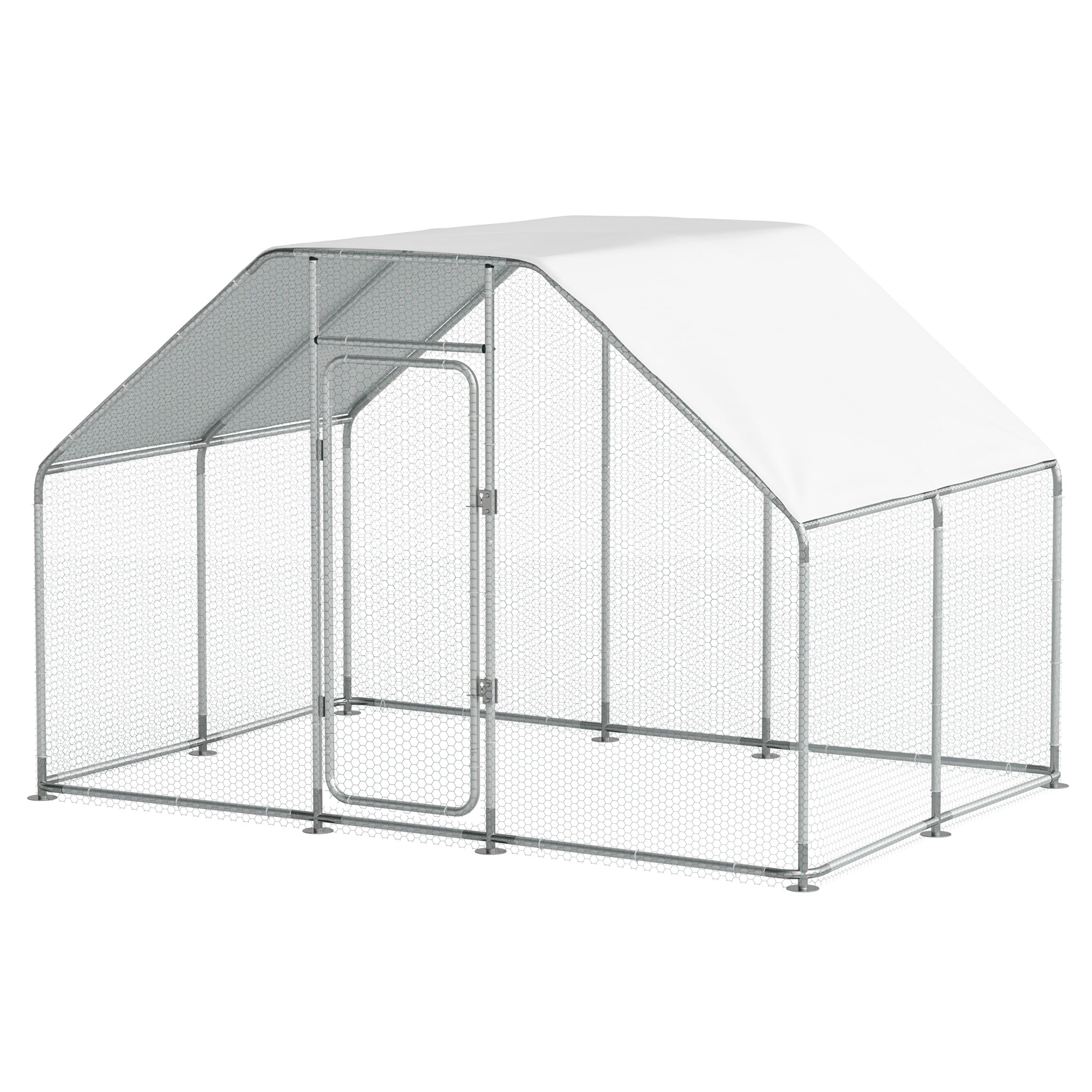 Großer Hühnerstall aus Metall für 16 Hühner, spiralförmiger Vogelkäfig, wasserdichte und UV-beständige Abdeckung für den Außeneinsatz im Garten oder auf dem Bauernhof
