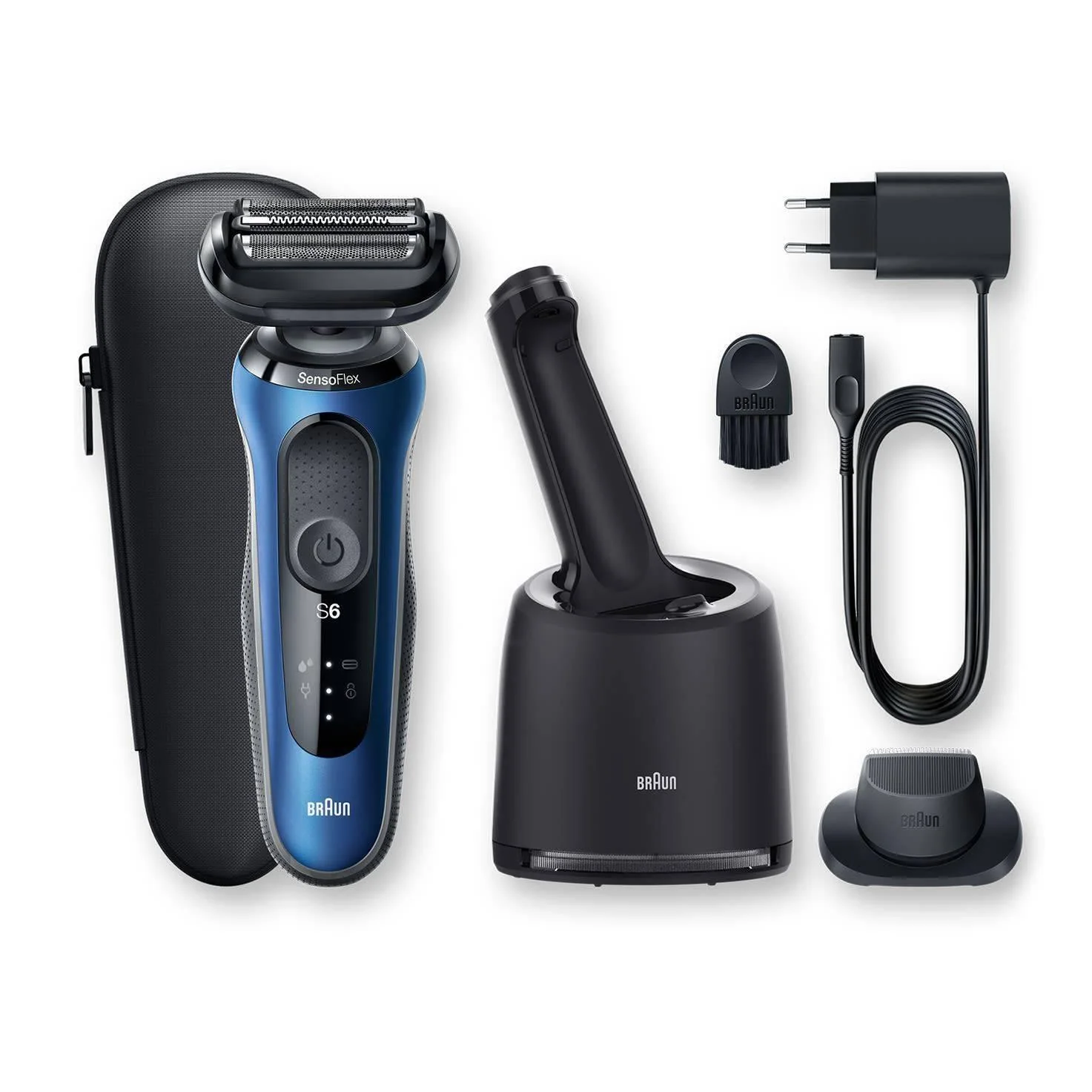Braun Series 6 60-B7200cc Rasierer für Herren (2025) – Nass- und Trockenrasur mit SmartCare Center – Blau