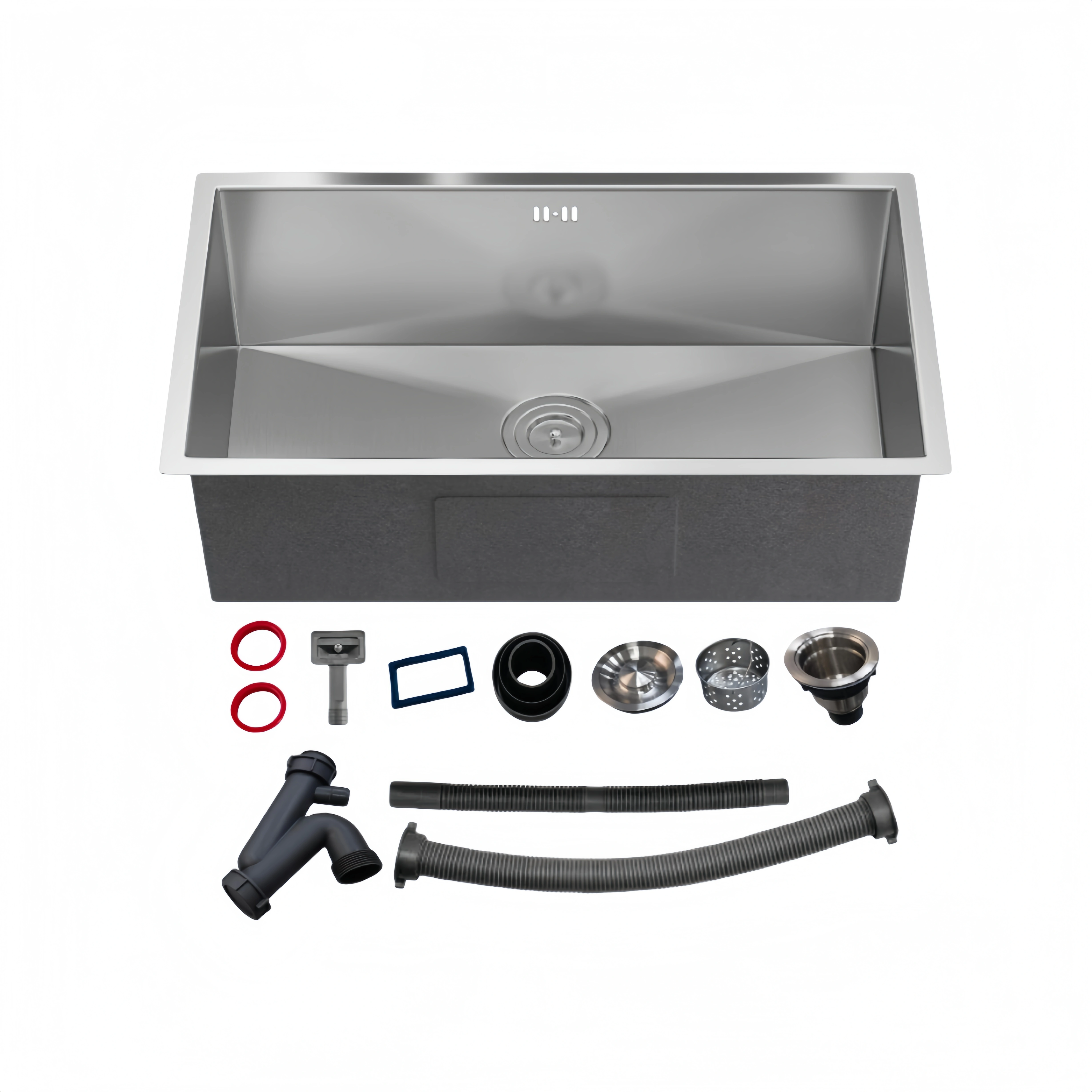 Évier en acier inoxydable avec robinet gris pour cuisine intérieure 76×45×22 cm - F60TRIrdsyp1