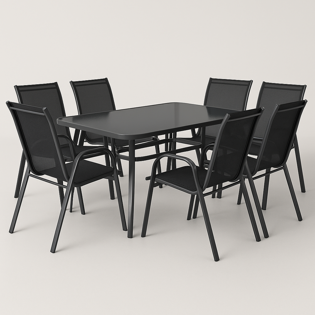 Ensemble de jardin extérieur en aluminium anthracite