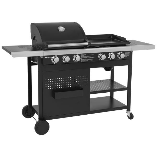 Vesuvio Duo Gasgrill – 3 Brenner + 3-Brenner-Grillplatte