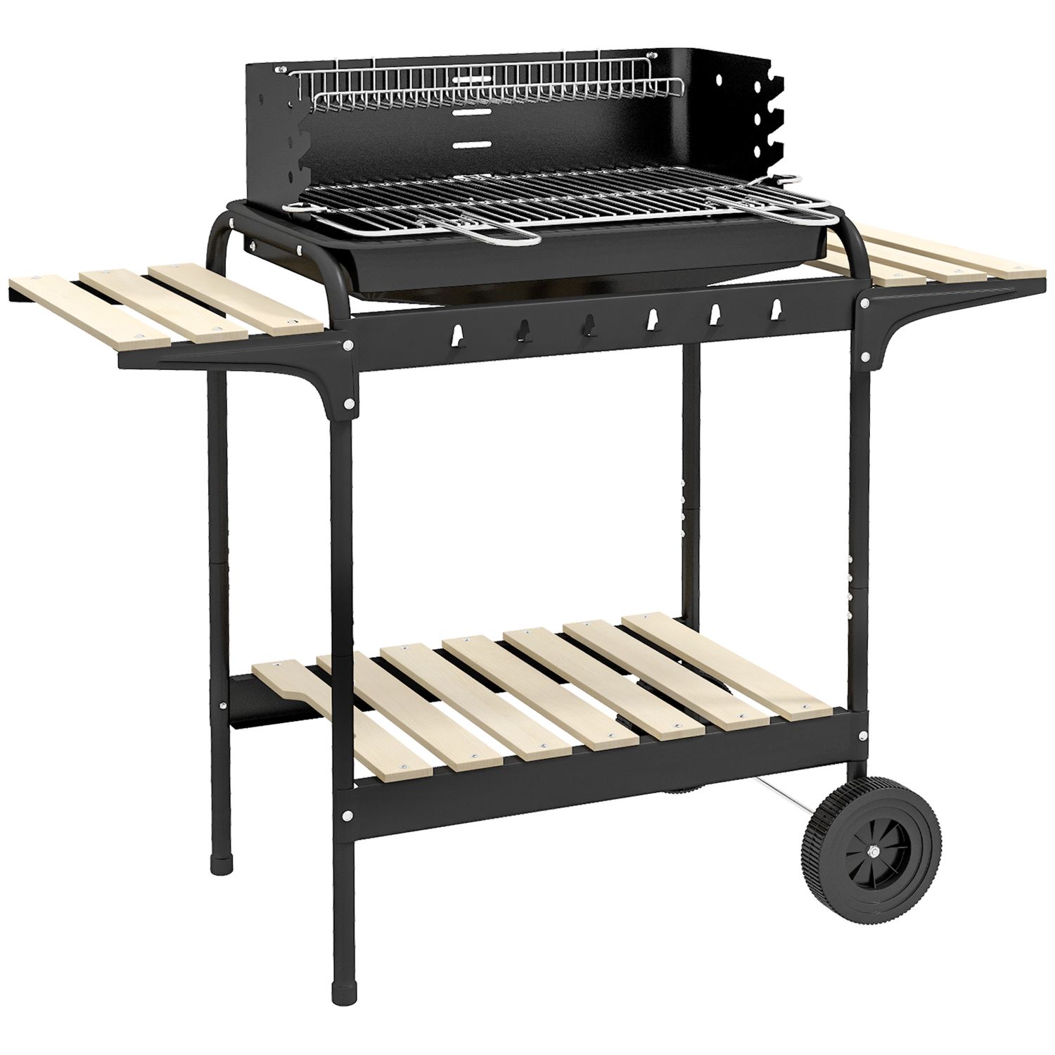 Outsunny Holzkohlegrill, Metall Kiefer, 103 x 47 x 95 cm, Schwarz