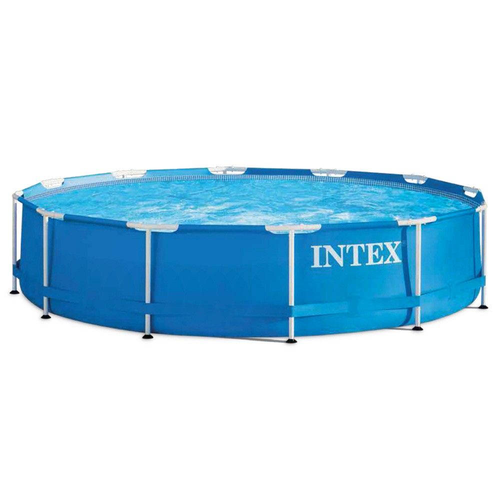 Abnehmbarer runder PVC-Pool (366 x 76 cm), blau, Intex