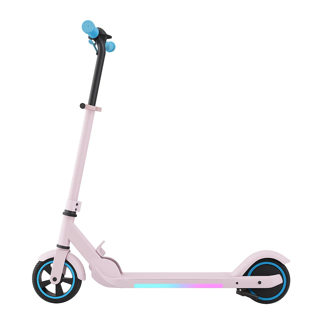 Trottinette enfant en aluminium rose et bleu