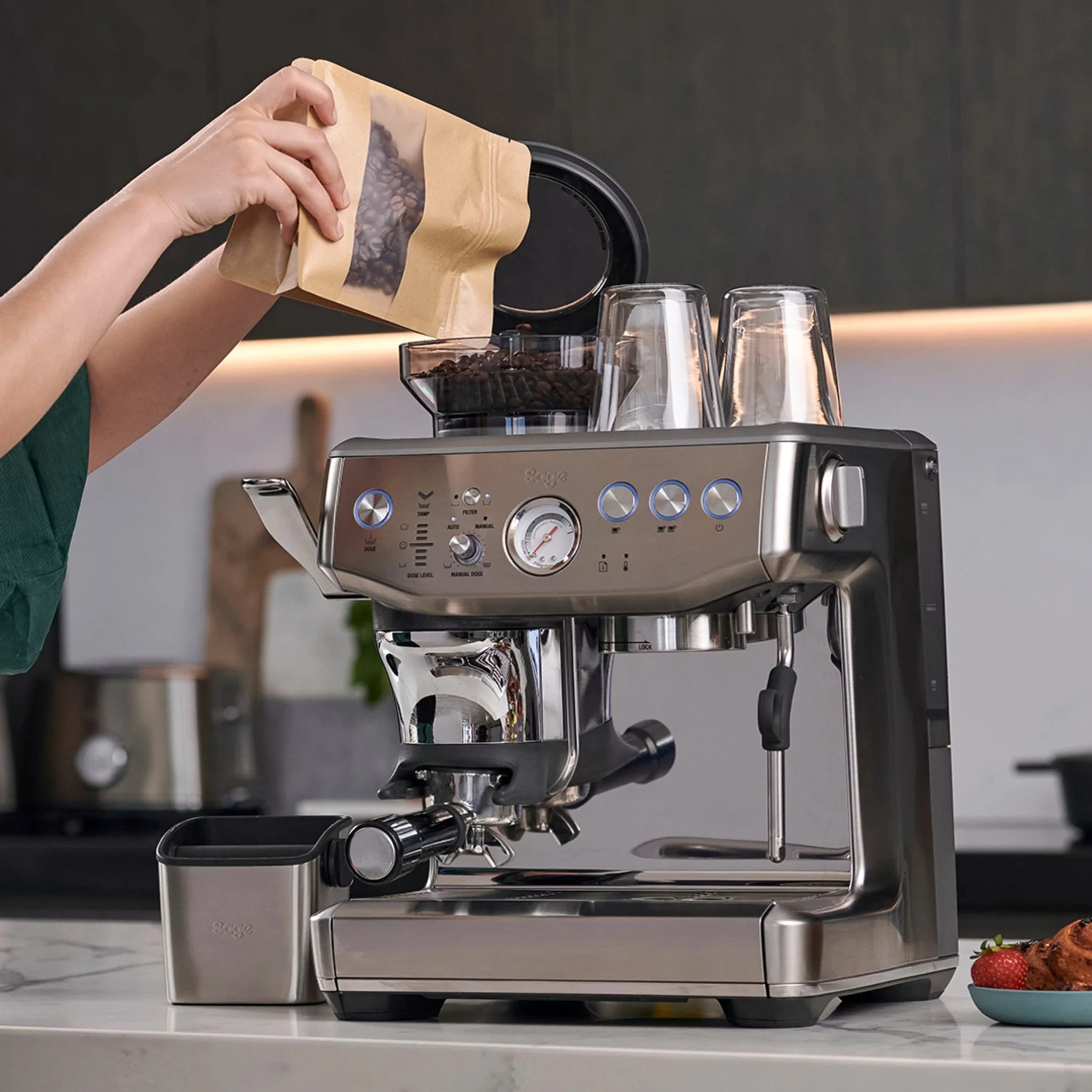 Barista Express™ Impress by Sage Edelstahl | SES876BSS4GUK1