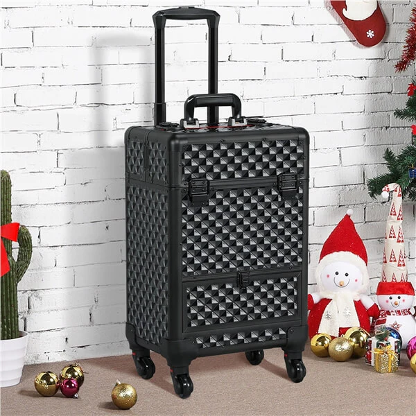 Yaheetech Kosmetikkoffer, schwarz, 55,5 cm (21,8 Zoll)