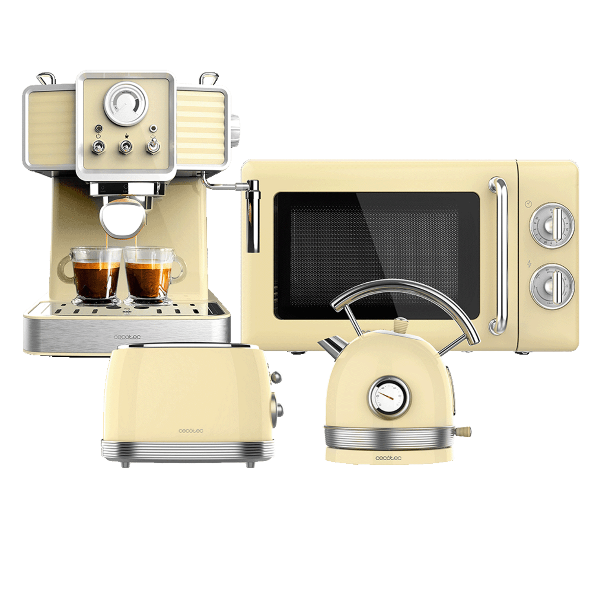 ProClean 3110 Retro Yellow + Vintage 800 Light Yellow + Thermosense 420 Vintage Light Yellow + Power Espresso 20 Traditional Light Yellow