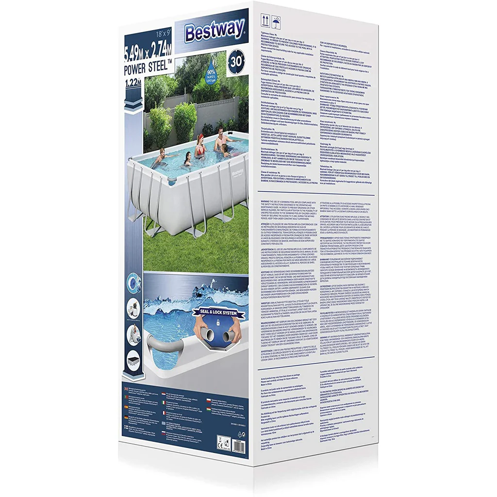 2025 Power Stahlrahmenpool 549x274x122 cm rechteckig 56466