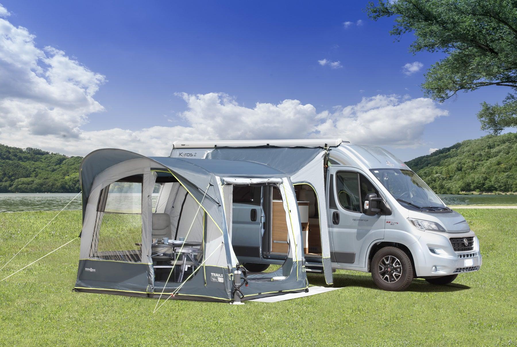 2025 Selbsttragendes Buszelt mit aufblasbarem A.I.R. Tech-Gestell – ohne Stangen, mit Verbindungsvorraum, Moskitonetzen und Regenschutz