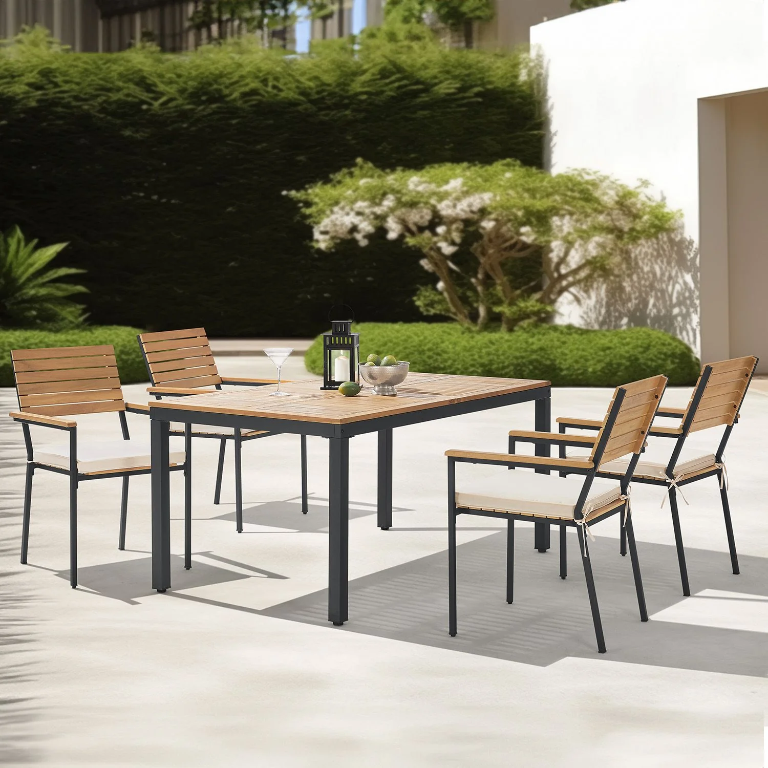 Gartenmöbelset Rhodos aus Akazienholz (2025) – Natürliche Eleganz und Komfort für 4 Personen