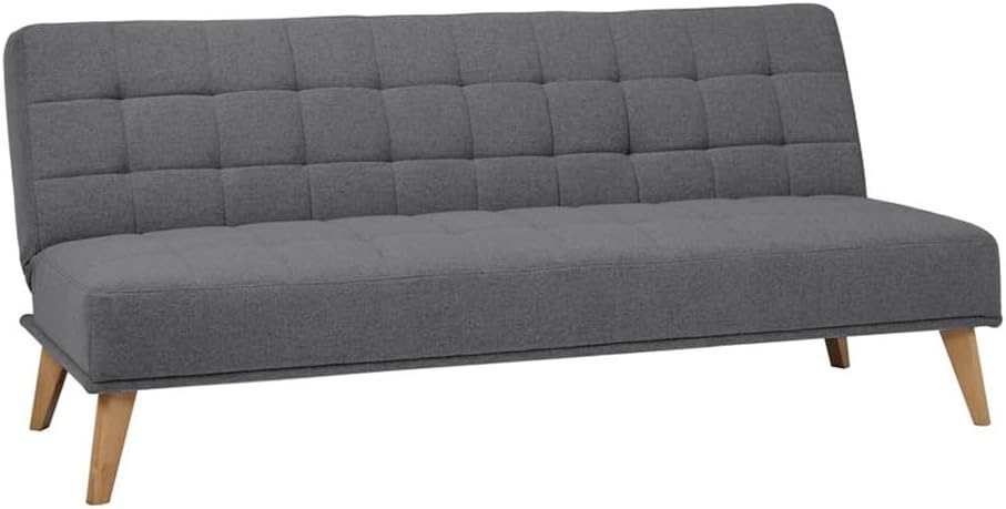 SHIITO | Modell Versailles – Schlafsofa mit Klick-Klack-Mechanismus | Wo Eleganz und Komfort aufeinandertreffen | Gestepptes Design in Grau | 189,5 x 88 x 89 cm