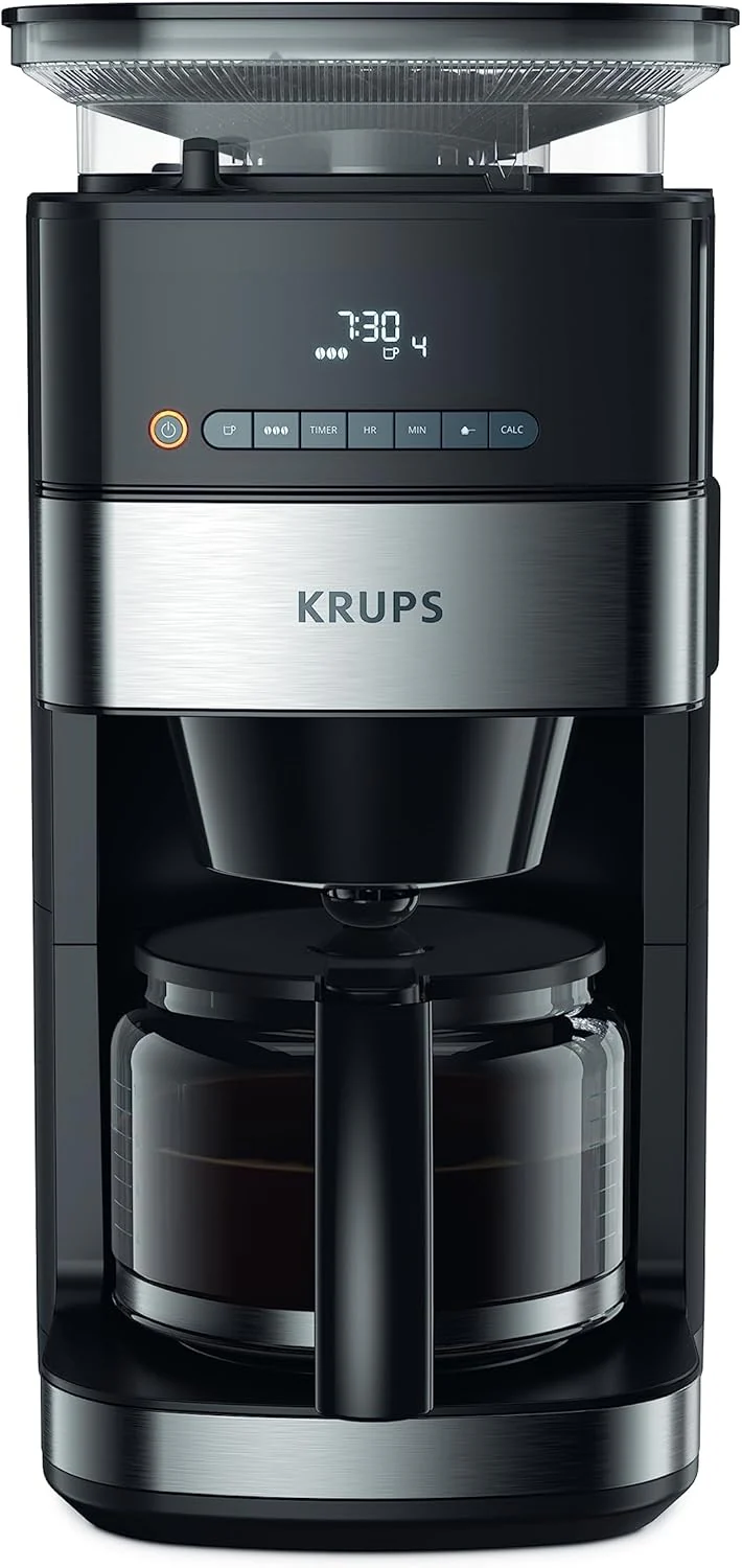 Krups Grind and Brew KM8328 Filterkaffeemaschine mit Mahlwerk (Modelljahr 2025). 1,25 l. 10–15 Tassen.