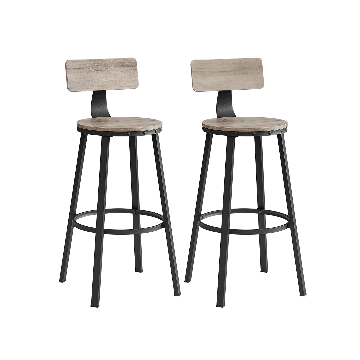 2 hohe Hocker im Industriestil