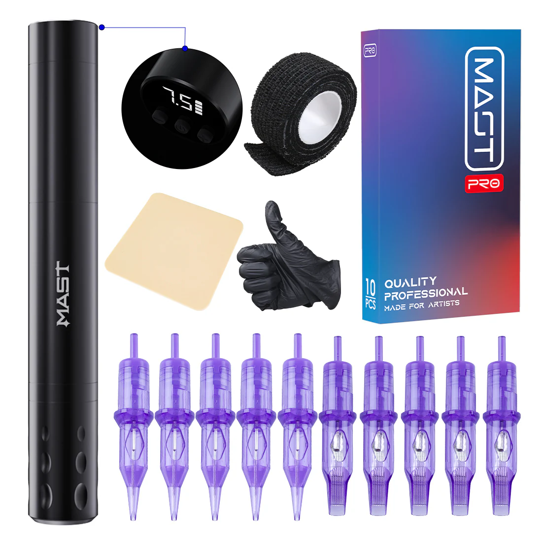 Mast Tour Fly Wireless Tattoo Machine Kit