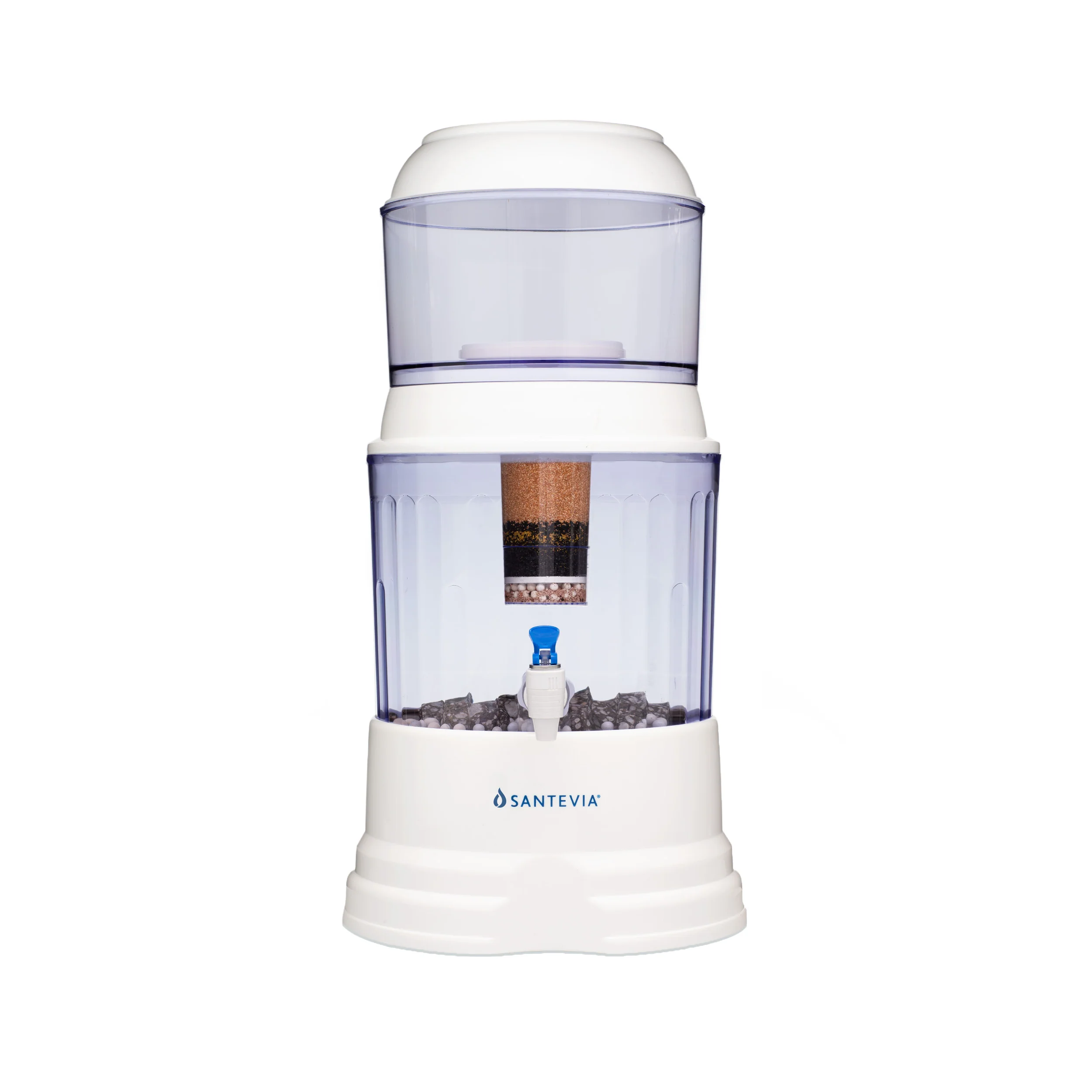 Schwerkraft-Wasserfiltersystem – 5-stufiger Filter mit essentiellen Mineralien – Entfernt 99 % der Schadstoffe (Blei, Fluorid, Chlor) – Kompatibel mit Wasserspendern