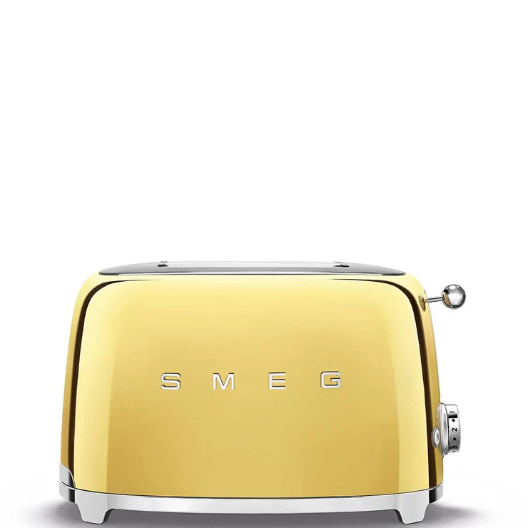 SMEG TSF01GOUK Retro-Toaster für 2 Scheiben, 2025, Stil der 1950er Jahre – Mattgoldene Oberfläche