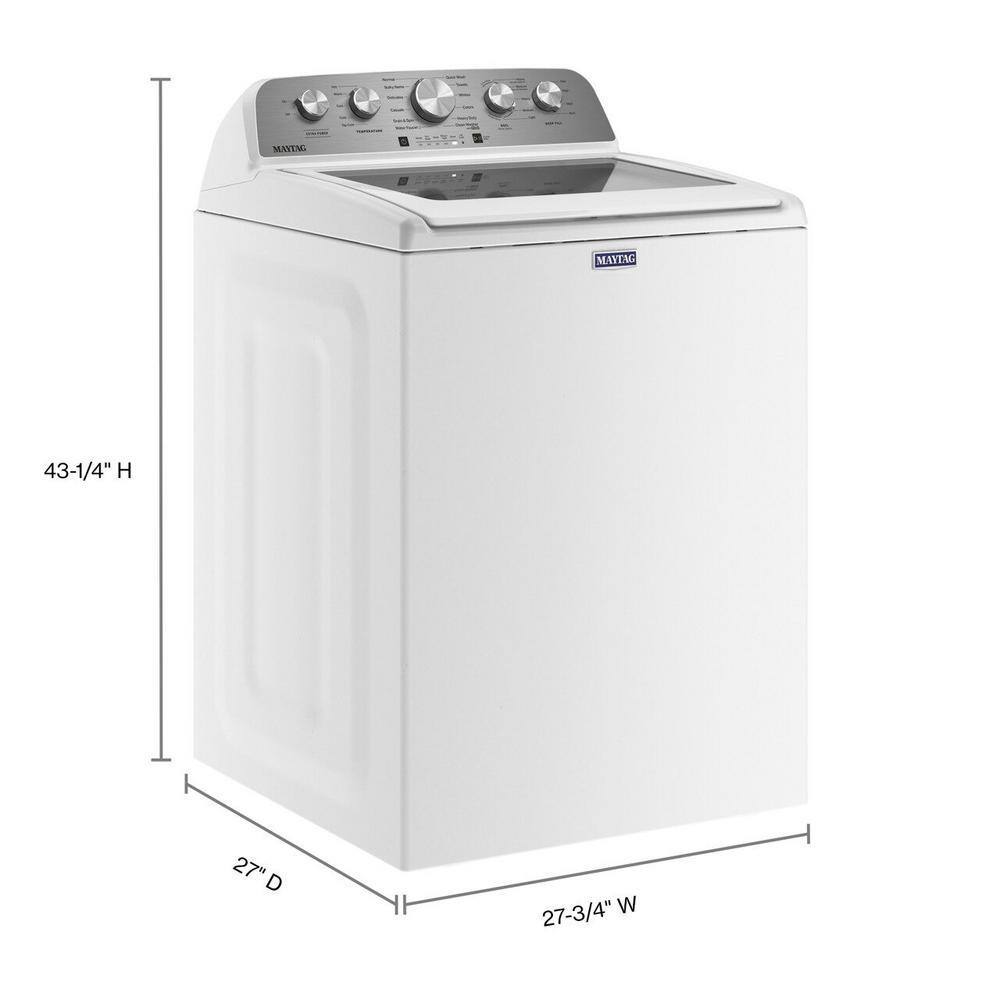 Maytag Toplader-Waschmaschine mit 4,8 Kubikfuß Fassungsvermögen und Extra Power Boost, Weiß – Modell MVW5430MW (Baujahr 2025)