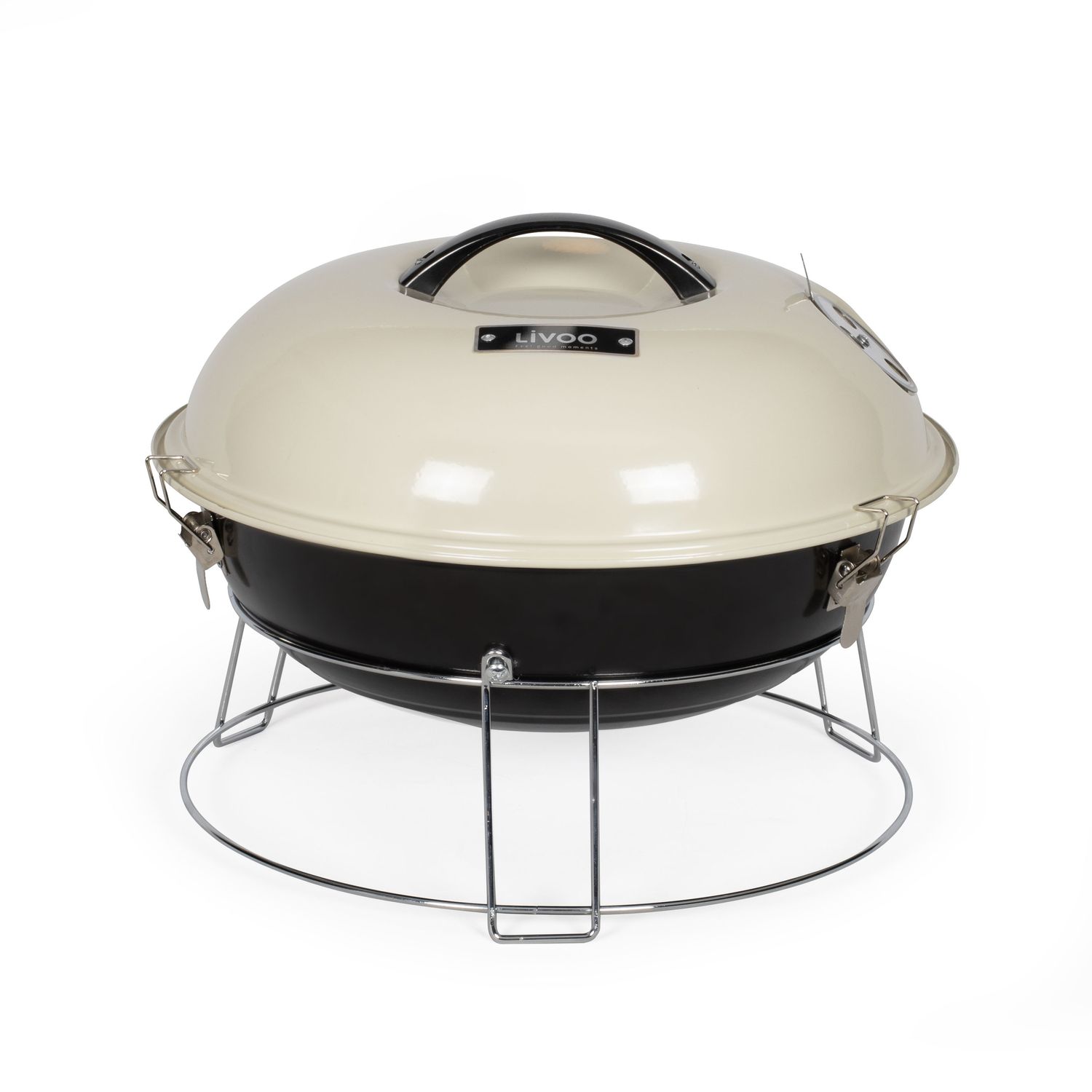 Livoo Holzkohlegrill 38 cm Beige - Doc301