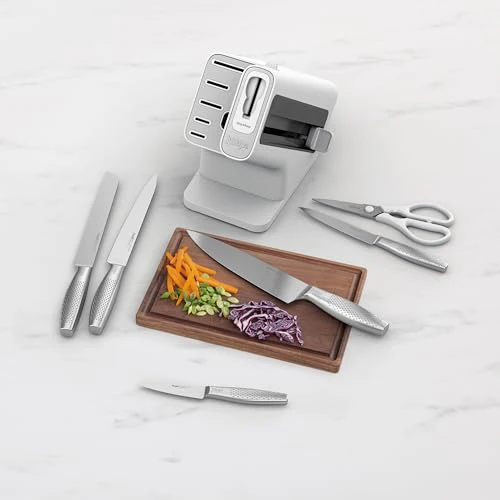 Ninja MAX PRO Heißluftfritteuse (2025), 6,2 l, Schwarz/Kupfer, AF180EUCP + Ninja StaySharp Messerset, Weiß, K62006EUWH + Ninja Foodi ZEROSTICK Bratpfanne, 28 cm, Grau, C30028EU