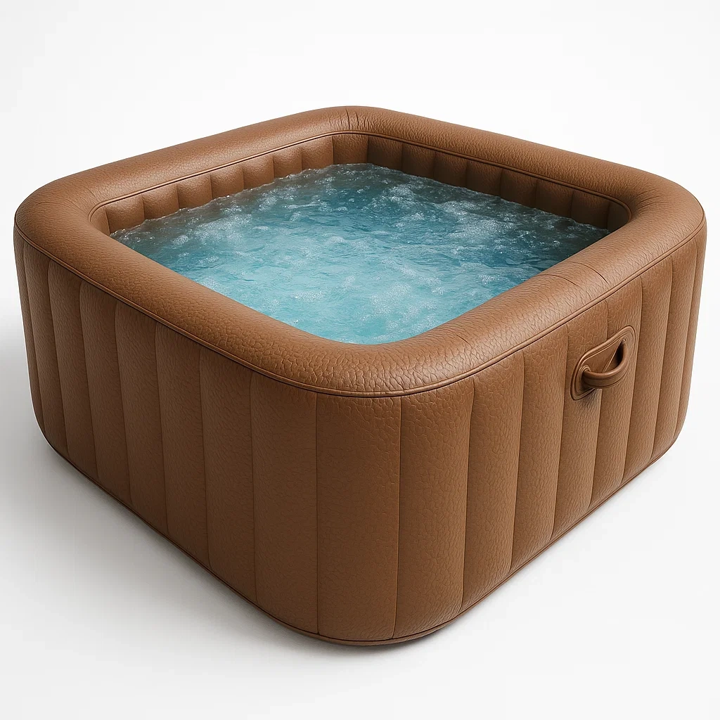 Spa gonflable 178 x 178 x 70 cm, 4 places, marron, forme carrée YvZaoSj344UV