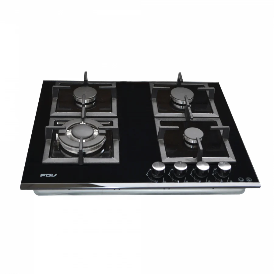 2025 Gaskochfeld mit 4 Brennern, 60 cm, Schwarz, FDV