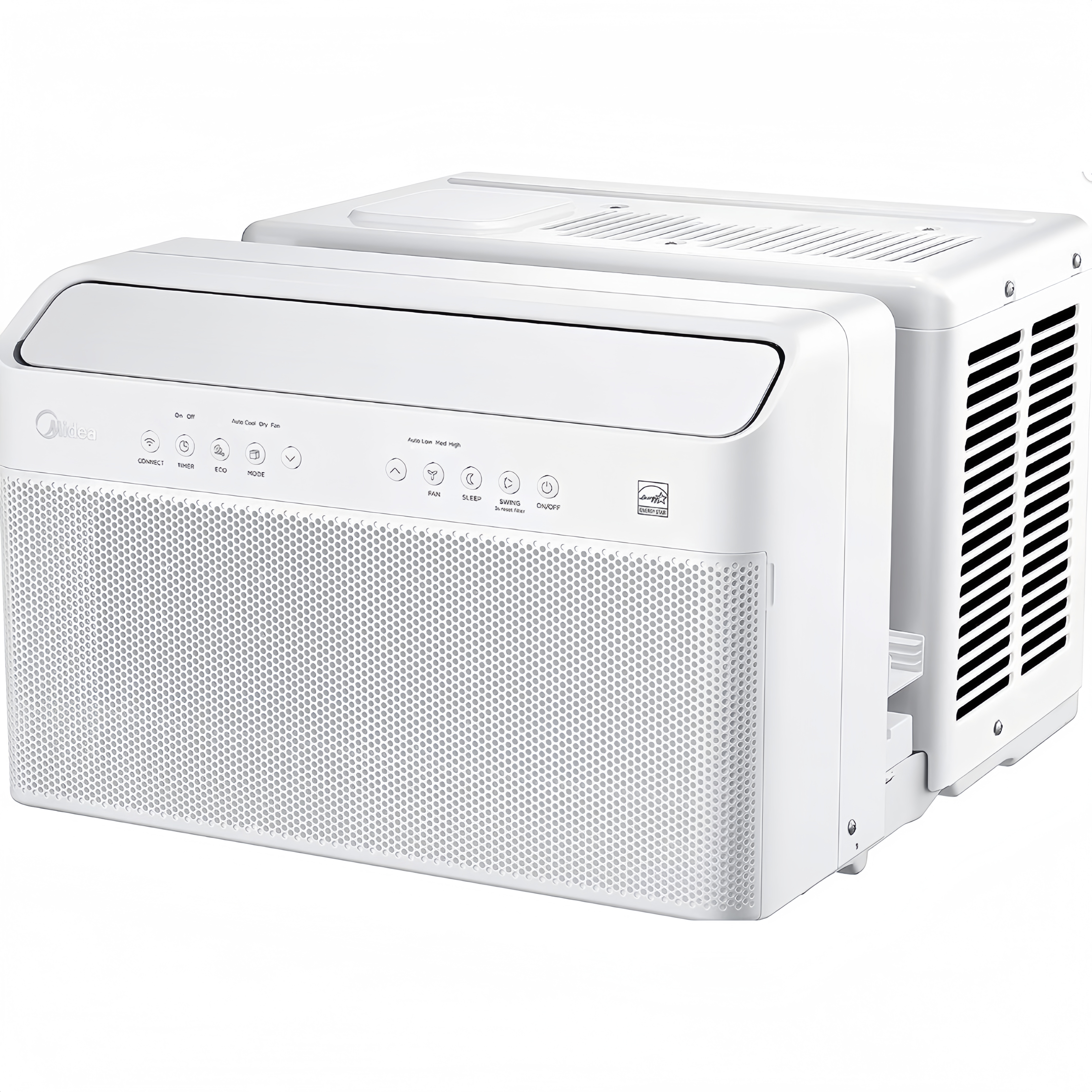 Midea U-förmige Fensterklimaanlage mit Inverter, 12.000 BTU, flexible Nutzung bei geöffnetem Fenster, robuste Installation, extrem leise, 35 % Energieersparnis, intelligente Steuerung, Alexa-kompatibel, Fernbedienung, Support