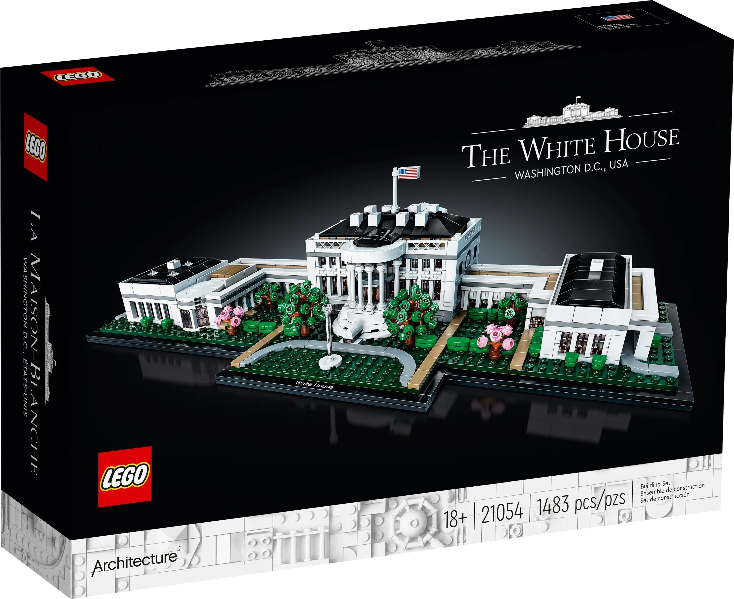 LEGO Architecture Set „Das Weiße Haus“ 21054, Ausstellungsmodell, Monument-Sammlung für Erwachsene, Dekorative Geschenkidee für Zuhause
