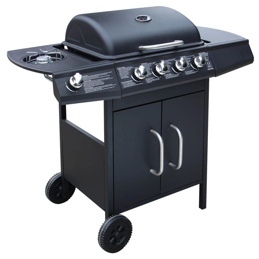 Vidaxl Gasgrill mit 4+1 Brennern, Schwarz