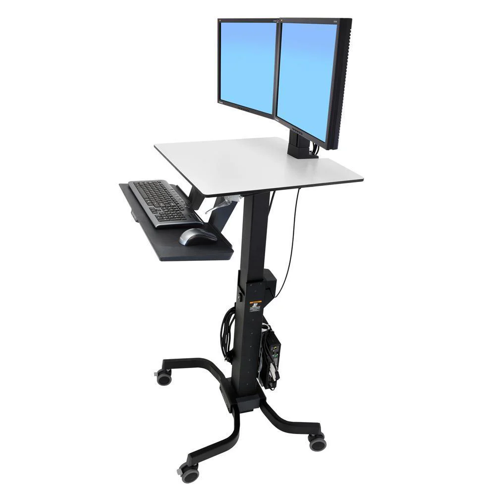 Ergotron WorkFit-C. Mobile Steh-Sitz-Workstation für zwei Bildschirme