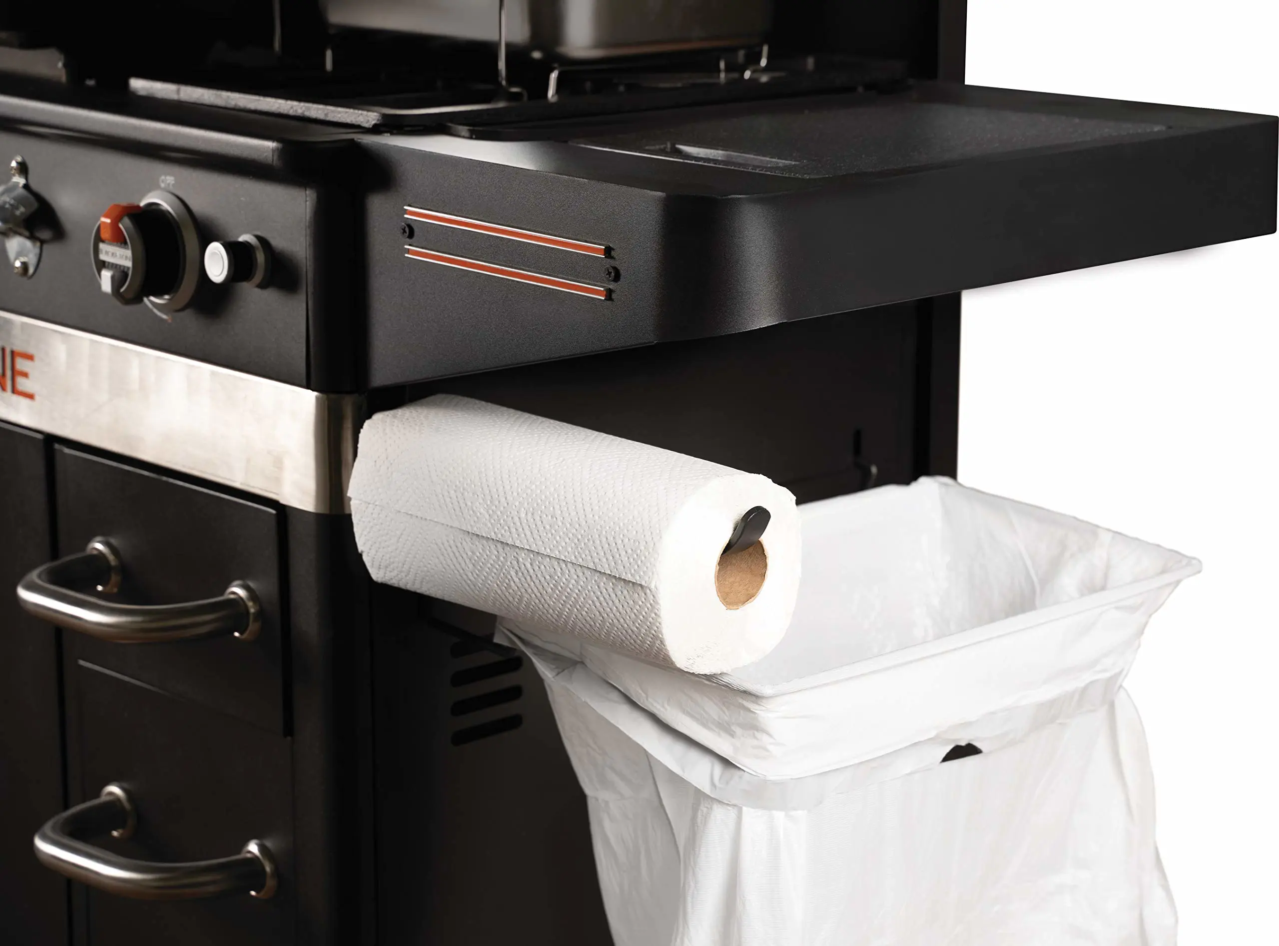 Blackstone 1962 Kombi-Heißluftfritteuse mit 2 Kochfeldern, Edelstahlhaube, Rollen und doppelten Seitenablagen – Robuste 71 cm (28 Zoll) Outdoor-Kochstation für Garten und Terrasse – Schwarz