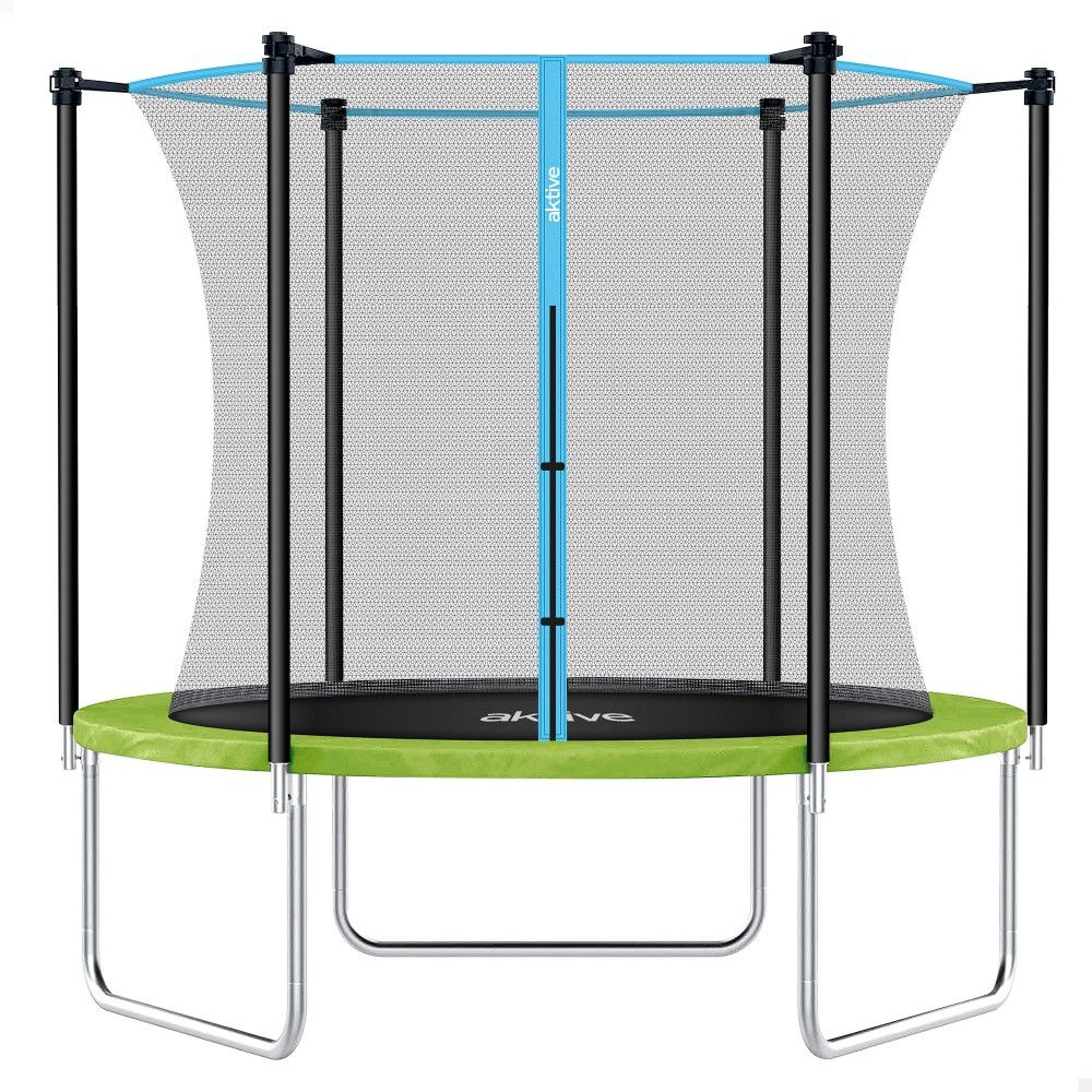 Kindertrampolin, Stahl, max. 120 kg - Aktive. Grün, Schwarz und Blau
