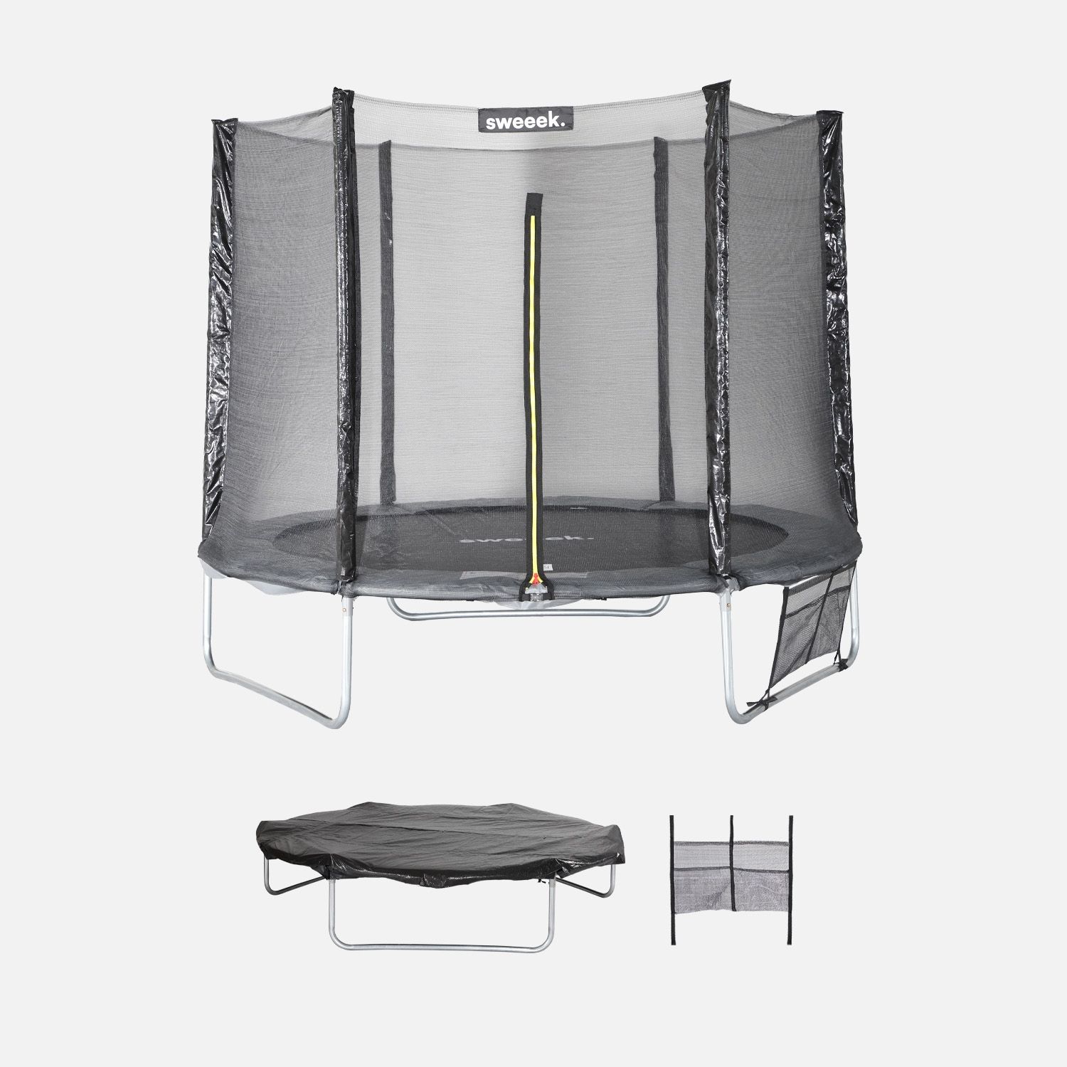 Trampolin mit Zubehörset, 250 cm, Grau