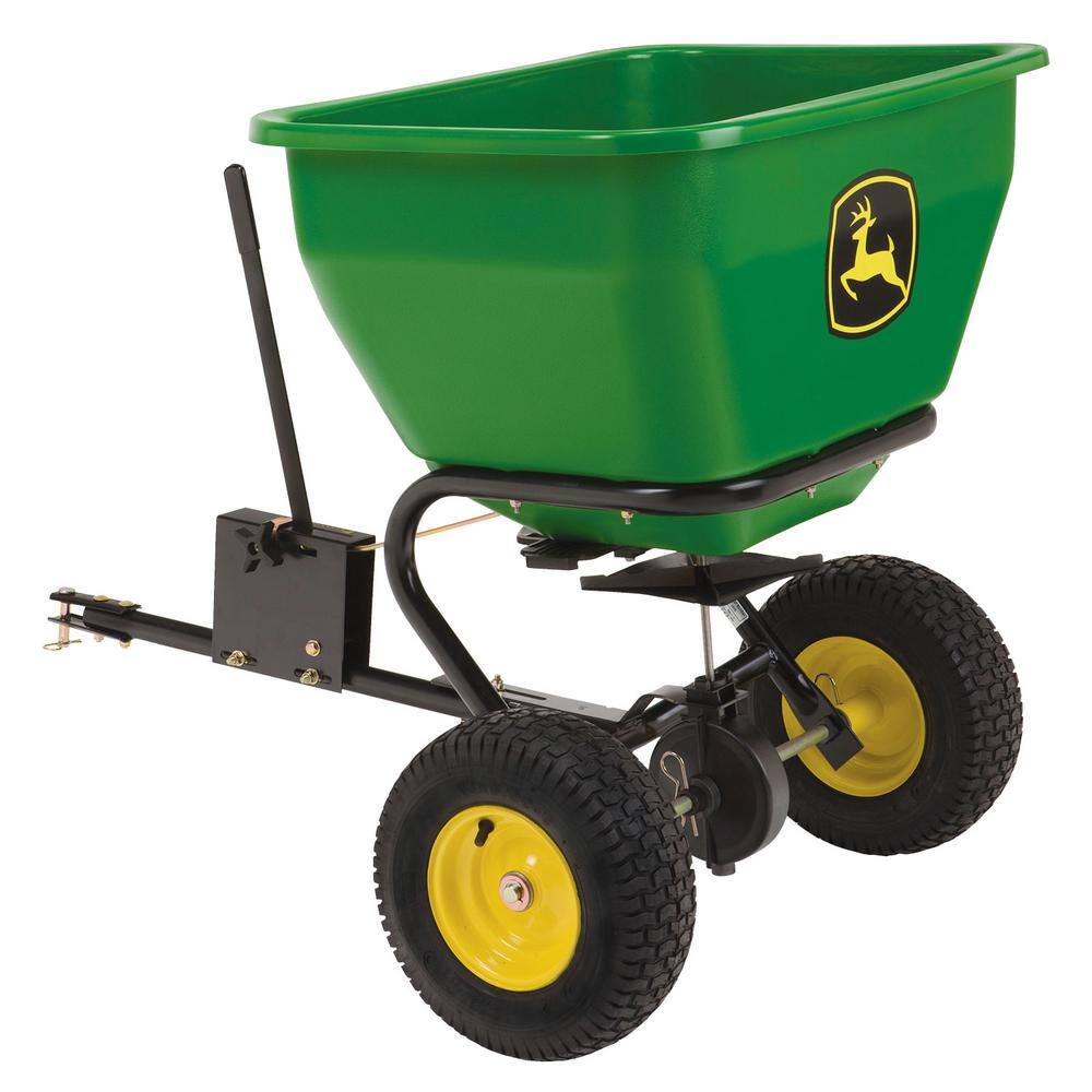 John Deere Anhängestreuer 2025, 175 lb (79 kg) Diffusor, rostbeständiger Polyethylen-Behälter, universelle Passform