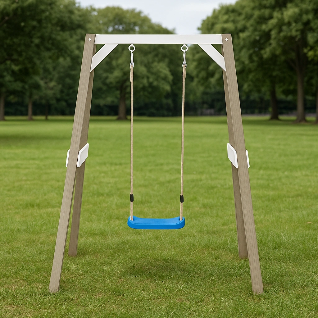 Holzschaukel für Kinder, blau-weiß, 150 x 100 x 200 cm - TzMDIue185hq