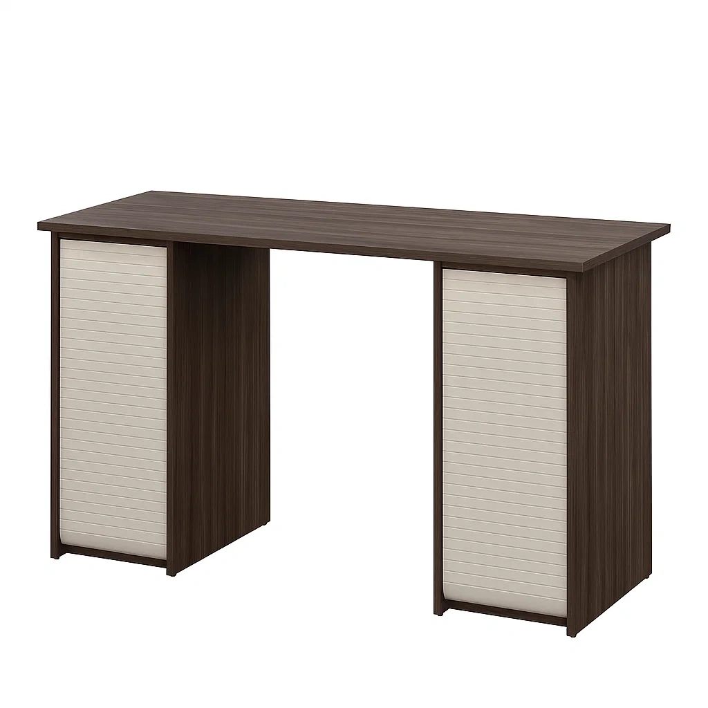 Bureau d'ordinateur en MDF brun foncé et blanc, 120 x 45 x 75 cm - tqyEwuZ297Ul