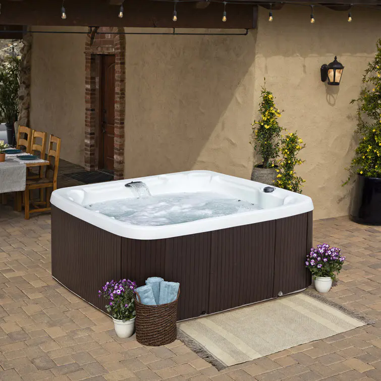 Lifesmart Spas – 230-Volt-Whirlpool. Für 7 Personen. 65 Düsen mit Ozonisator – Farbe: Espresso